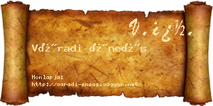 Váradi Éneás névjegykártya